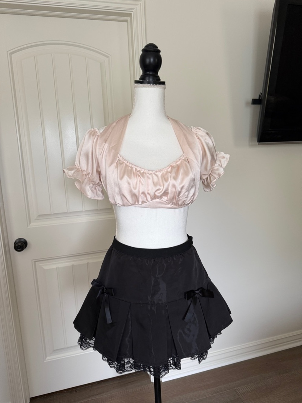 Satin Blush Crop Top
